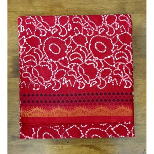 Madurai Sungudi Red Cotton Saree Vaarana